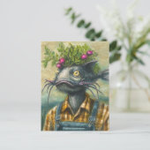 Catfish Gardener Surreal Postkarte (Stehend Vorderseite)
