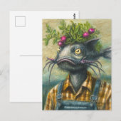 Catfish Gardener Surreal Postkarte (Vorne/Hinten)