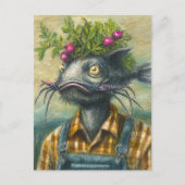 Catfish Gardener Surreal Postkarte (Vorderseite)