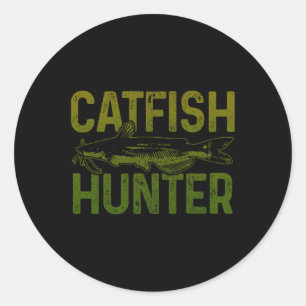 Catfish Hunter Catfish Fishing Gift Runder Aufkleber