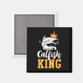 Catfish King Design Funny Catfish Fishing-Geschenk Magnet (Vorderseite/Rückseite)