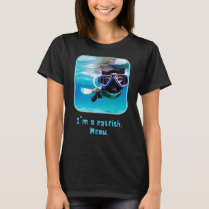 Catfish Meow - Funny Cat Snorkeling T - Shirt
