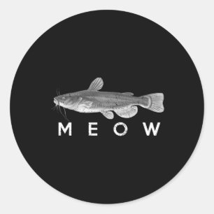 Catfish Shirt Meow Funny Catfish Fisher Runder Aufkleber