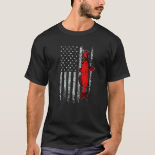Catfishing uns Amerikanische Flagge Angeln Fischer T-Shirt