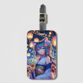 Catgirl's Joyful Dance bei Dusk Gepäckanhänger (Vorderseite Vertikal)