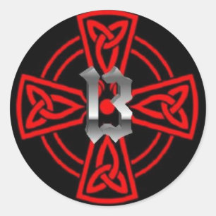 Cathar Cross 13 Runder Aufkleber
