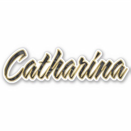 Catharina black gold Lettering Aufkleber Sticker (Vorderseite)