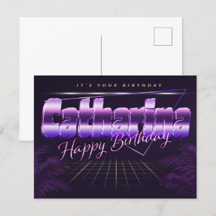 Catharina Name Vorname lila Postkarte Geburtstag