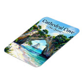 Cathedral Cove Neuseeland Magnet (Linke Seite)