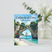 Cathedral Cove Neuseeland Postkarte (Stehend Vorderseite)