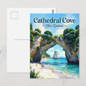 Cathedral Cove Neuseeland Postkarte (Vorne/Hinten)