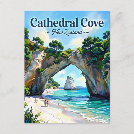 Cathedral Cove Neuseeland Postkarte (Vorderseite)