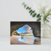 "Cathedral Cove, New Zealand" Postkarte (Stehend Vorderseite)