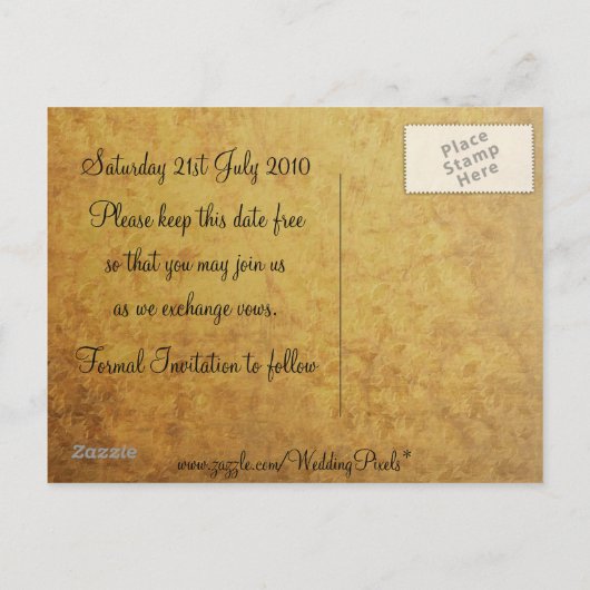 Cathedral Fotoframe Save the Date Postkarte (Rückseite)