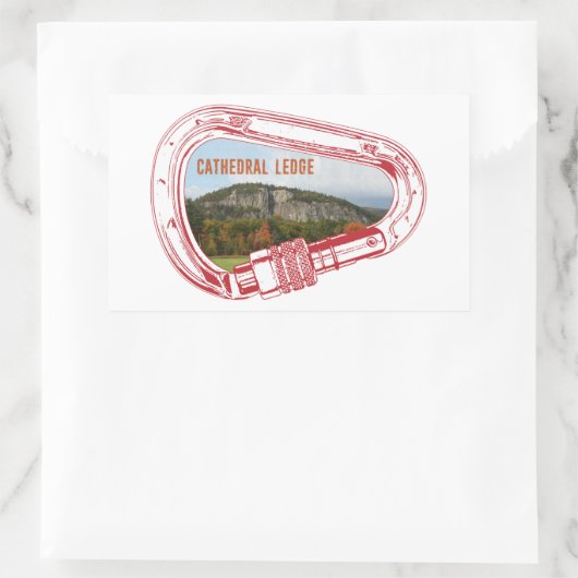 Cathedral Ledge Klettersteig Carabiner Rechteckiger Aufkleber (Tasche)