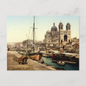 Cathedral & Quay de la Joliette, Marseille, Frankr Postkarte (Vorderseite)