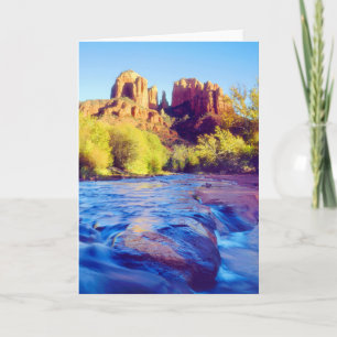Cathedral Rock spiegelt sich in Oak Creek, Arizona Karte