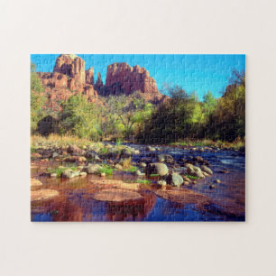 Cathedral Rock spiegelt sich in Oak Creek Puzzle