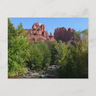 Cathedral Rock und Bach in Sedona Arizona Postkarte