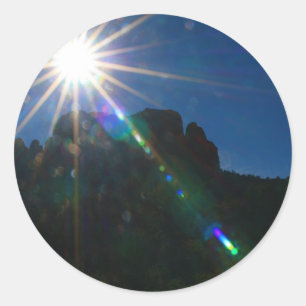 Cathedral Rock Vortex horizontal Runder Aufkleber