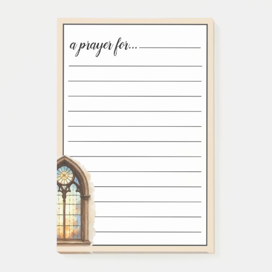 Cathedral Stained Glass Window War Room Prayer Post-it Klebezettel (Vorderseite)