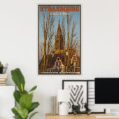 Cathédrale Notre Dame und Bäume Poster (Heimbüro)
