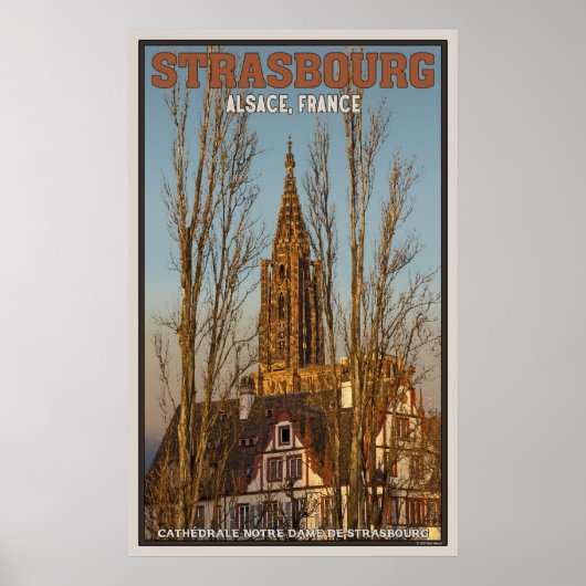Cathédrale Notre Dame und Bäume Poster (Vorne)