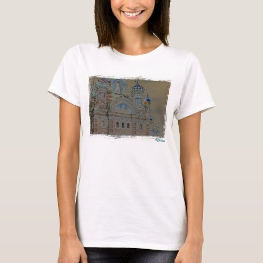 Cathendral St Petersburg, russisch T-Shirt (Vorderseite)