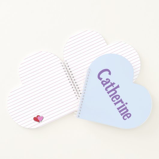 Catherine Aqua Mint Heart Notebook Notizblock (Innenseite)