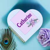 Catherine Aqua Rose Heart Notebook Notizblock