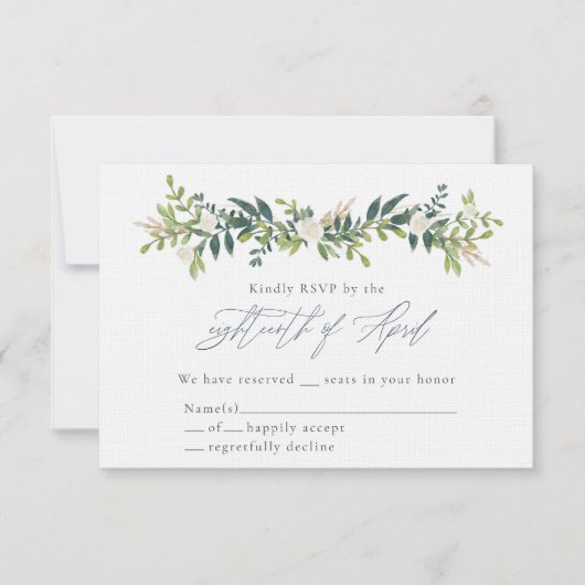 Catherine & Bo RSVP-Karten Einladung (Vorderseite)