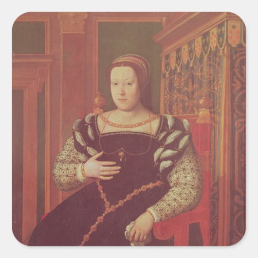 Catherine de Medici, 1585-86 Quadratischer Aufkleber (Vorderseite)