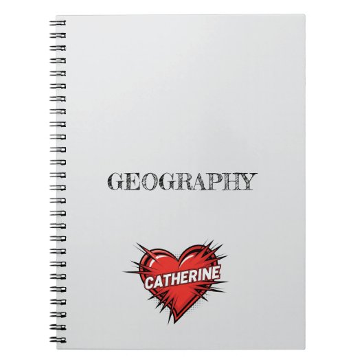Catherine Herz Grau Notizblock (Vorderseite)