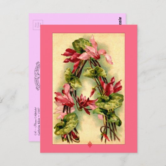 Catherine Klein Blume Alphabet Letter A Postkarte (Vorne/Hinten)