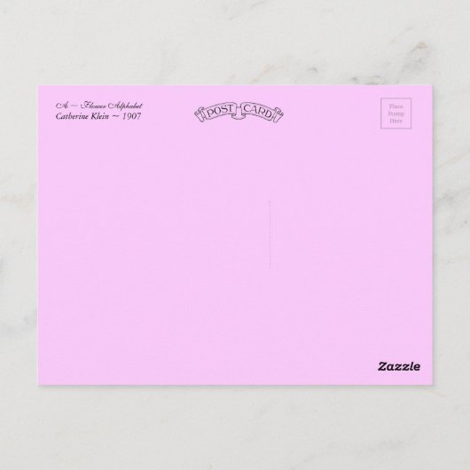 Catherine Klein Blume Alphabet Letter A Postkarte (Rückseite)