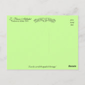 Catherine Klein Blume Alphabet Z Lily of Valley Postkarte (Rückseite)