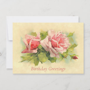 Catherine Klein Pink Rose Spray Geburtstagskarte Mitteilungskarte