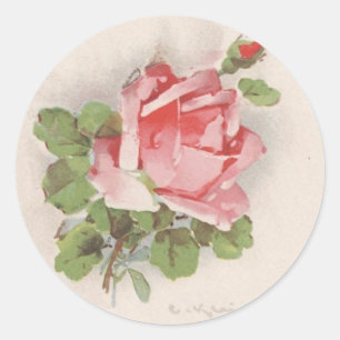 Catherine Kleins rosa Rose Runder Aufkleber