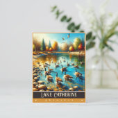 Catherine-See, Arkansas | Vintage Malerei Postkarte (Stehend Vorderseite)