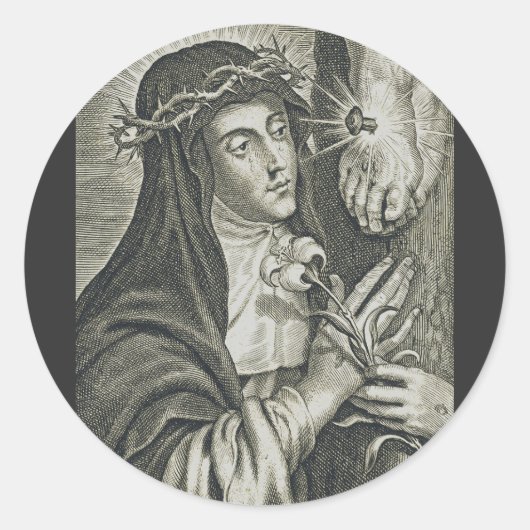 Catherine von Siena Runder Aufkleber (Vorderseite)
