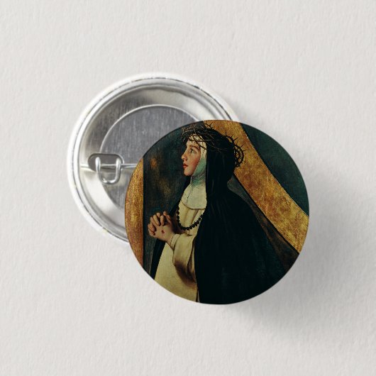 Catherine von Siena von Juan Bautista Maino Button (Vorne & Hinten)
