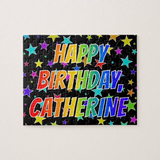 "CATHERINE" Vorname, Spaß "GLÜCKLICHER BIRTHTAG" Puzzle (Horizontal)