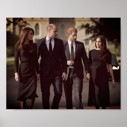 Catherine William Harry Meghan Long Walk 2022 Poster (Vorne)