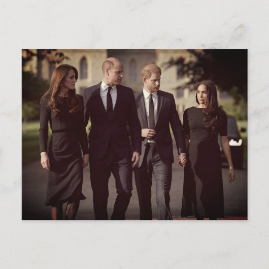 Catherine William Harry Meghan Long Walk 2022 Postkarte (Vorderseite)