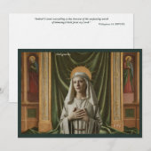 Catholic Art Holy Card | Saint Aldegundis Einladung (Vorne/Hinten)
