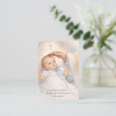 Catholic Baby Boy Baptismal Remembrance Holy Card Visitenkarte (Stehend Vorderseite)