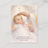 Catholic Baby Girl Baptismal Remembrance Holy Card Visitenkarte (Vorderseite)