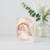 Catholic Baby Girl Baptismal Remembrance Holy Card Visitenkarte (Stehend Vorderseite)
