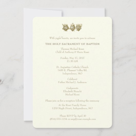 Catholic Baptism Christening Mary Jesus Einladung (Vorderseite)