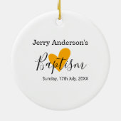 Catholic baptism kids modern simple QR minimal Keramik Ornament (Hinten)